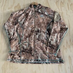 Cabela's ZONZ Jacket Womens 2XL Brown Camo Fleece Lined Full Zip Hunting Outdoor